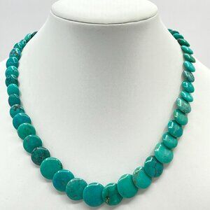 Turquoise Flat Beaded Necklace